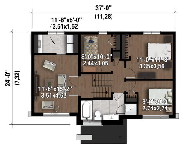 House Plan Design - Contemporary Floor Plan - Upper Floor Plan #25-4298