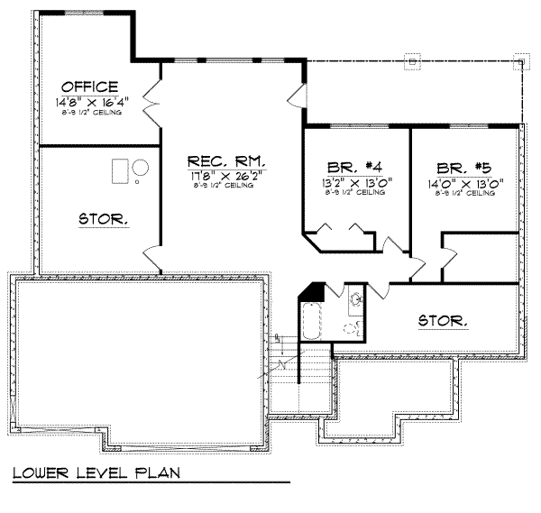 European Floor Plan - Lower Floor Plan #70-665