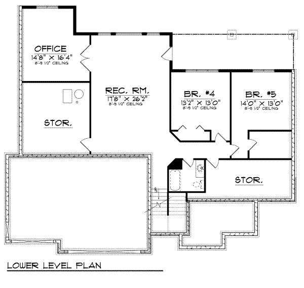 House Plan Design - European Floor Plan - Lower Floor Plan #70-665