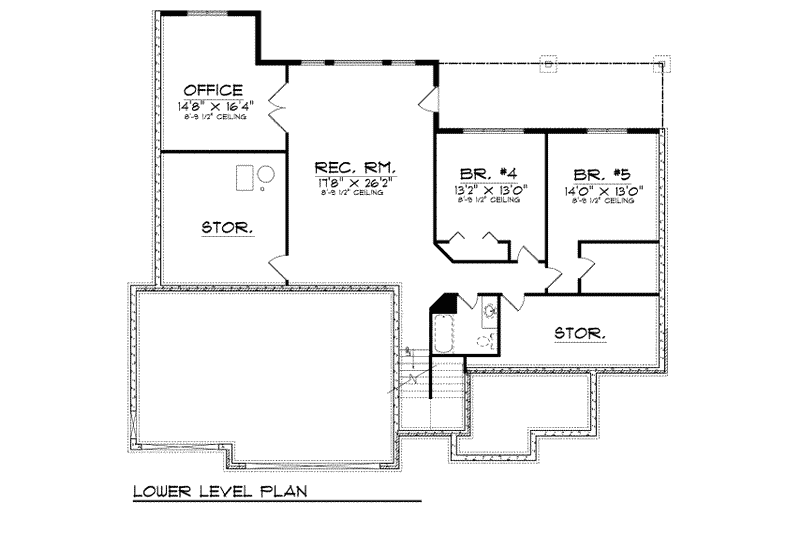 Home Plan - Floor Plan - Lower Floor for European House Plan #70-665 - 3 bed, 2 bath