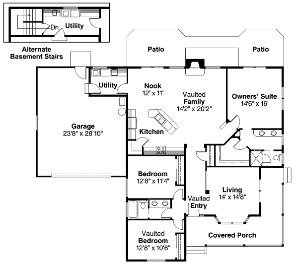 Home Plan - Texas Ranch House Plan 