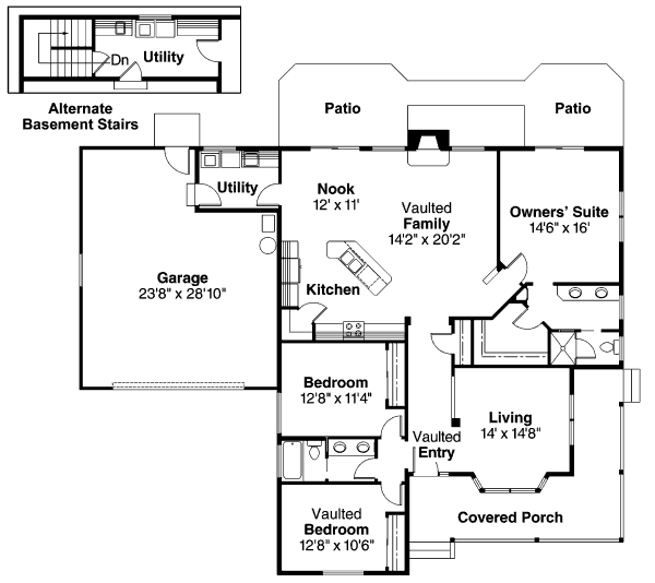 House Blueprint - Texas Ranch House Plan