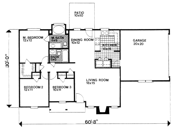 Home Plan - Ranch Floor Plan - Main Floor Plan #30-119