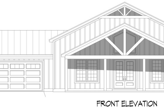 Exterior - Front Elevation 3 for Country House Plan #932-1182 - 4 bed, 3 bath