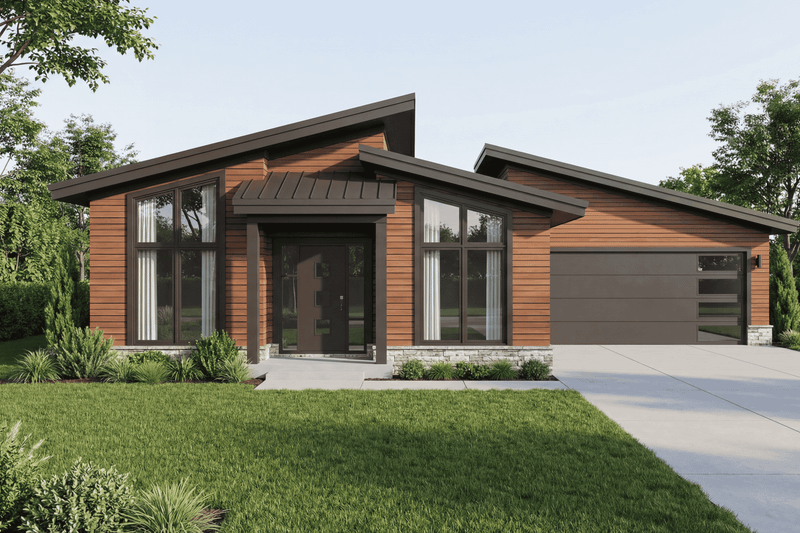 House Blueprint - Modern Exterior - Front Elevation Plan #923-457