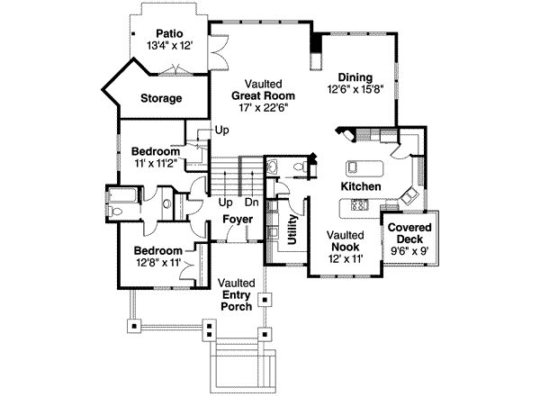 House Plan Design - Craftsman Floor Plan - Main Floor Plan #124-533