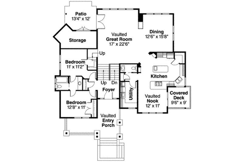 House Plan Design - Floor Plan - Main Floor for Craftsman House Plan #124-533 - 3 bed, 2.5 bath
