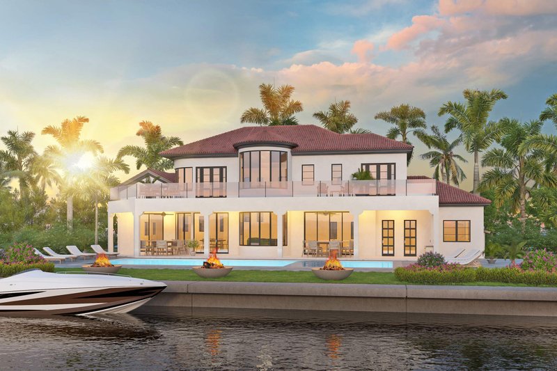 House Blueprint - Exterior - Rear Elevation for Mediterranean House Plan #938-123 - 5 bed, 4.5 bath