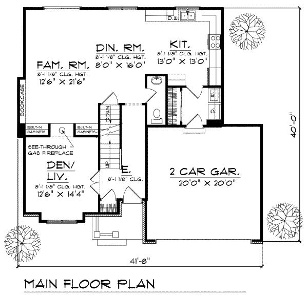 Home Plan - Traditional Floor Plan - Main Floor Plan #70-265