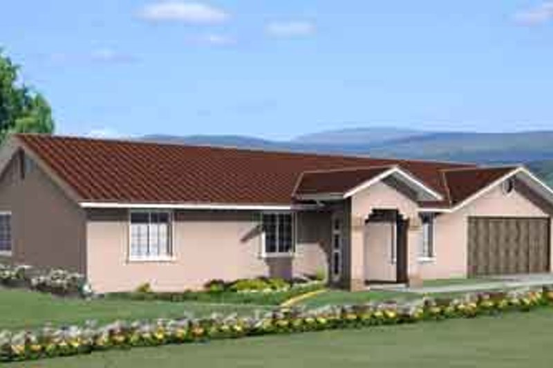 House Plan Design - Adobe / Southwestern Exterior - Front Elevation Plan #1-206