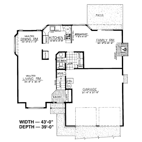 Traditional Floor Plan - Main Floor Plan #303-435