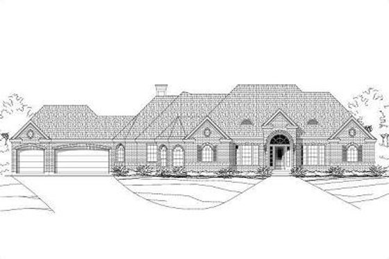 Exterior - Front Elevation for European House Plan #411-255 - 3 bed, 2.5 bath