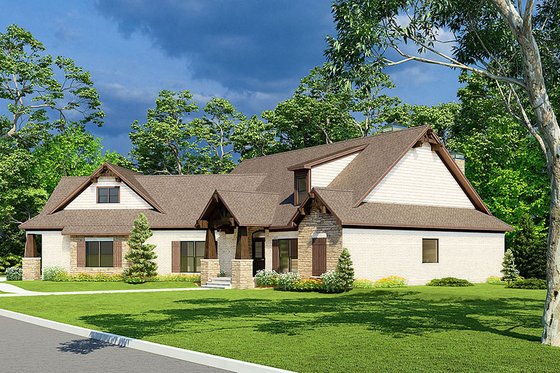 Exterior - Front Elevation 6 for Craftsman House Plan #17-2569 - 3 bed, 2.5 bath