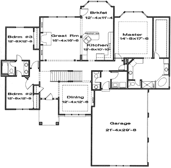 Traditional Floor Plan - Main Floor Plan #6-196