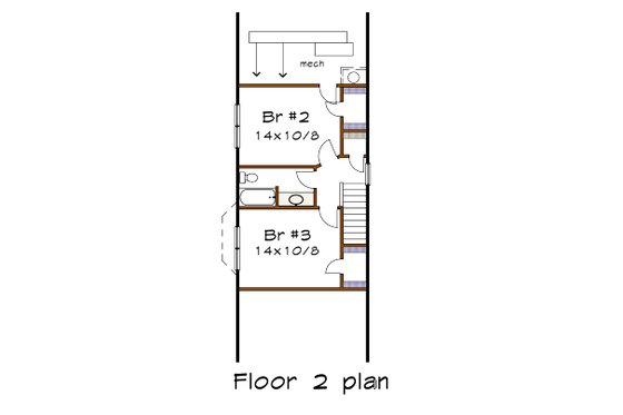 Floor Plan - Lower Floor for Bungalow House Plan #79-176 - 3 bed, 2 bath