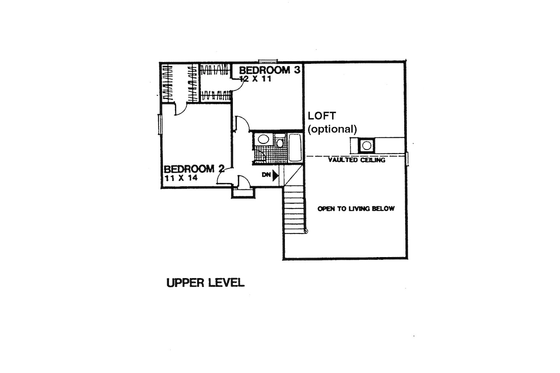 Floor Plan - Upper Floor for Traditional House Plan #30-361 - 3 bed, 2 bath