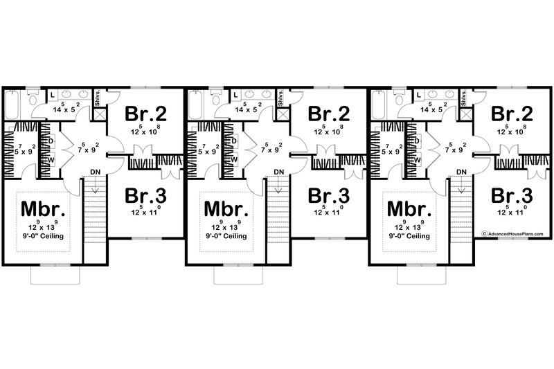 Dream House Plan - Floor Plan - Upper Floor for Modern House Plan #455-439 - 3 bed, 1.5 bath