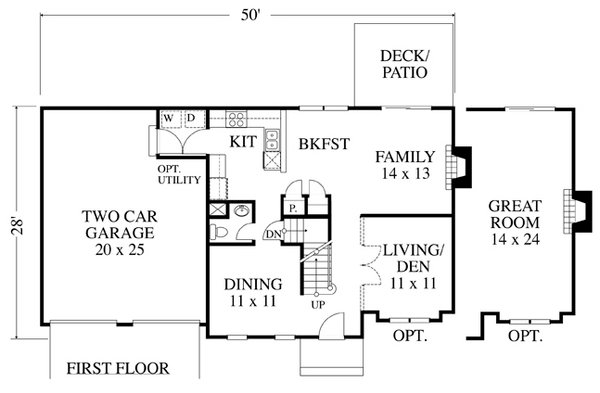 Dream House Plan - Floor Plan - Main Floor for Colonial House Plan #1053-66 - 3 bed, 2.5 bath