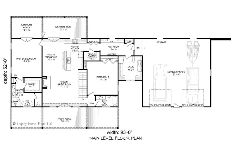 House Plan Design - Floor Plan - Main Floor for Country House Plan #932-753 - 2 bed, 2 bath