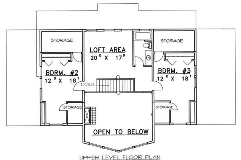 Home Plan - Floor Plan - Upper Floor for Bungalow House Plan #117-580 - 3 bed, 2.5 bath