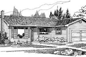 Ranch Exterior - Front Elevation Plan #47-450
