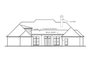 Exterior - Rear Elevation for European House Plan #15-146 - 4 bed, 3.5 bath