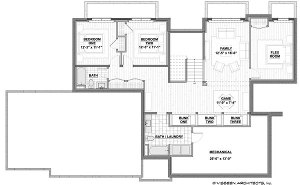 Modern Floor Plan - Lower Floor Plan #928-394