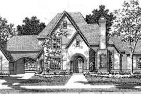 Exterior - Front Elevation for European House Plan #141-122 - 4 bed, 3.5 bath