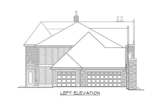 Exterior - Other Elevation 1 for European House Plan #132-173 - 4 bed, 4.5 bath