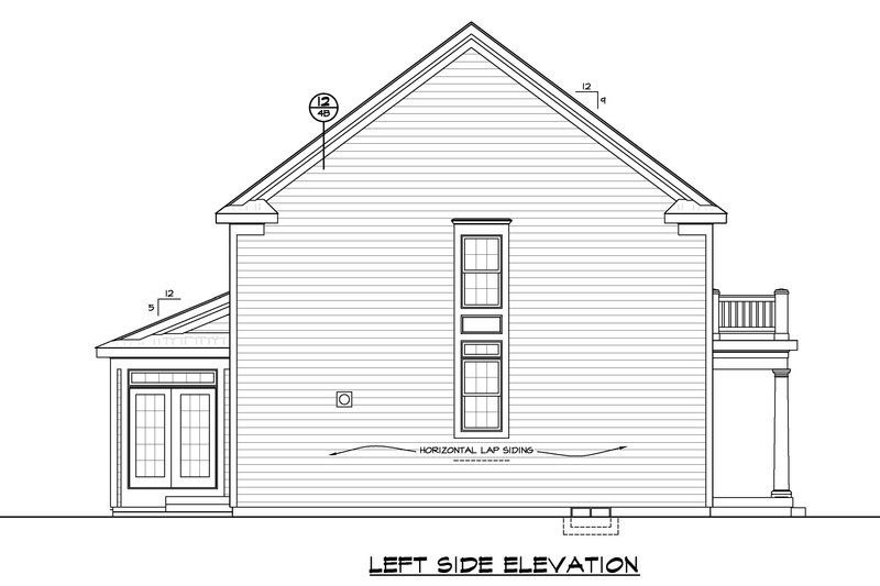 House Blueprint - Exterior - Other Elevation 1 for Colonial House Plan #20-2204 - 3 bed, 3 bath