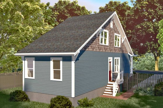 Exterior - Rear Elevation for Bungalow House Plan #79-312 - 3 bed, 2 bath