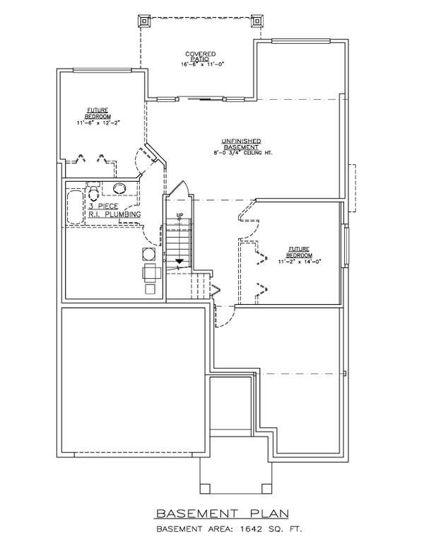 Home Plan - Floor Plan - Lower Floor for Bungalow House Plan #1100-109 - 3 bed, 2 bath