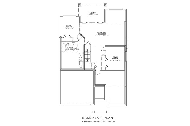 Home Plan - Floor Plan - Lower Floor for Bungalow House Plan #1100-109 - 3 bed, 2 bath