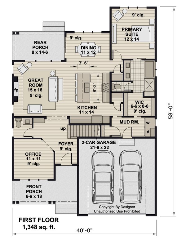 Home Plan - Bungalow Floor Plan - Main Floor Plan #51-1405