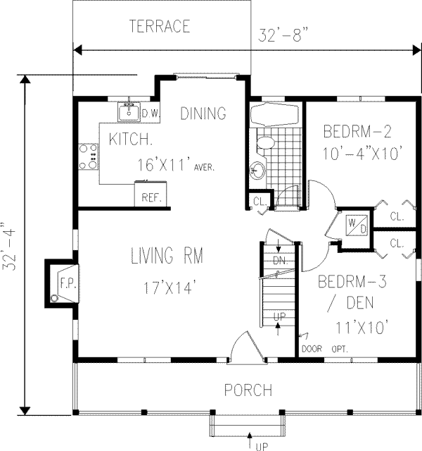 House Blueprint - Southern Floor Plan - Main Floor Plan #3-112