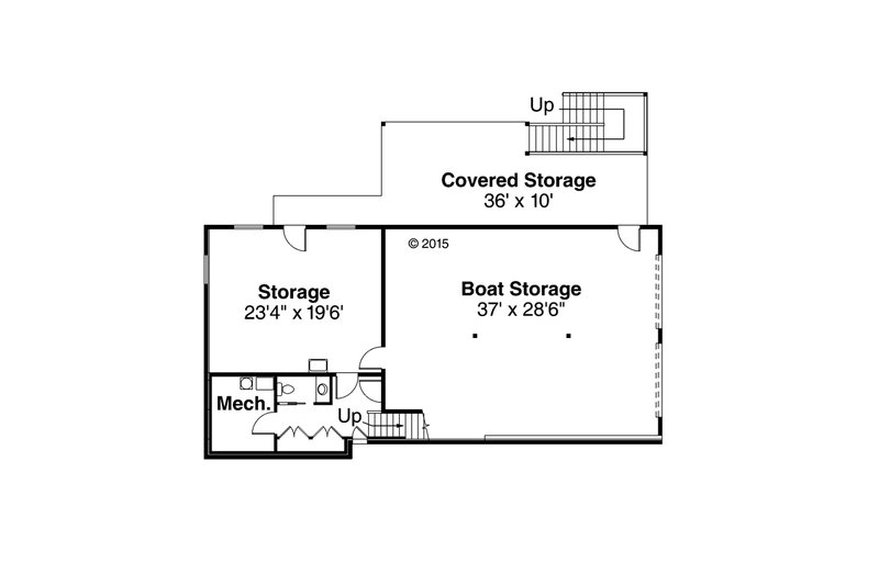 House Blueprint - Floor Plan - Lower Floor for Craftsman House Plan #124-1002 - 3 bed, 2.5 bath