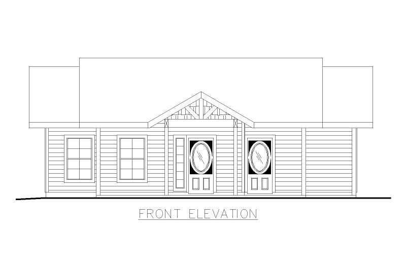Architectural House Design - Exterior - Front Elevation 3 for Cottage House Plan #117-995 - 1 bed, 1 bath