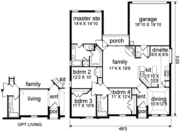Traditional Floor Plan - Main Floor Plan #84-283