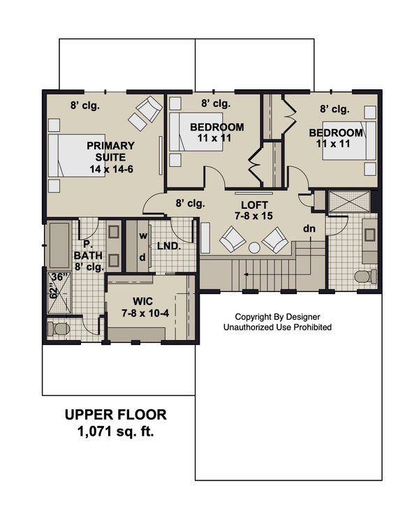 Home Plan - Farmhouse Floor Plan - Upper Floor Plan #51-1369
