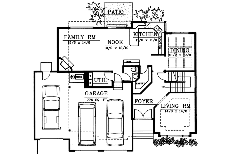 Home Plan - Floor Plan - Main Floor for Traditional House Plan #100-415 - 3 bed, 2.5 bath