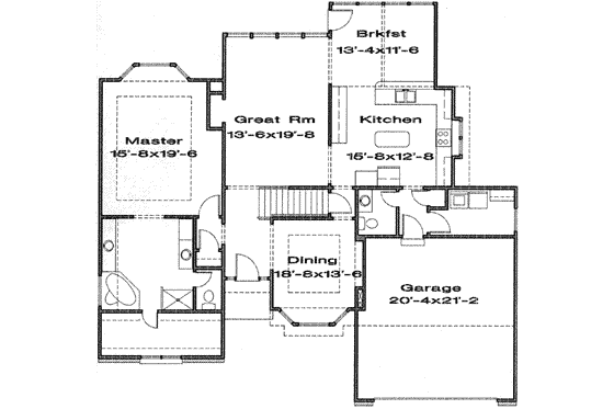 Floor Plan - Main Floor for Traditional House Plan #6-194 - 4 bed, 3.5 bath