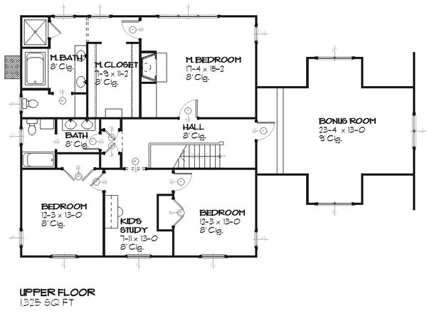 Farmhouse Floor Plan - Upper Floor Plan #901-9