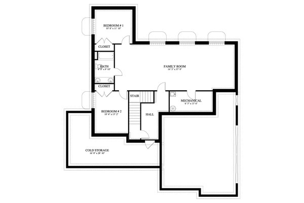 Dream House Plan - Farmhouse Floor Plan - Lower Floor Plan #1060-209