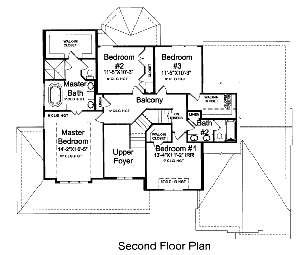 Home Plan - Craftsman Floor Plan - Upper Floor Plan #46-442