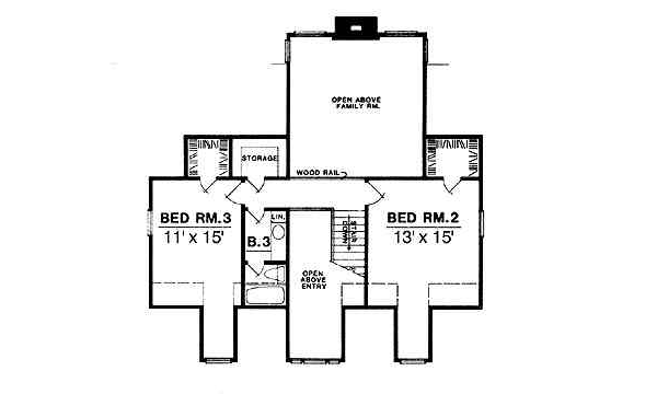 Country Floor Plan - Upper Floor Plan #40-219