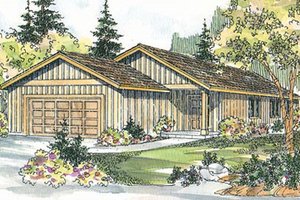 Ranch Exterior - Front Elevation Plan #124-724