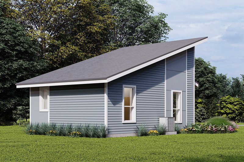 Home Plan - Exterior - Rear Elevation for Modern House Plan #124-1361 - 1 bed, 1 bath