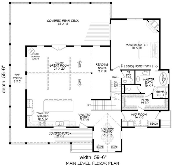 Country Floor Plan - Main Floor Plan #932-685