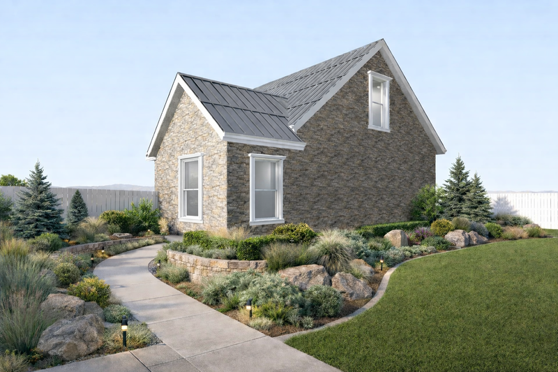 House Blueprint - Exterior - Rear Elevation 1 for Traditional House Plan #1060-484, 1.5 bath