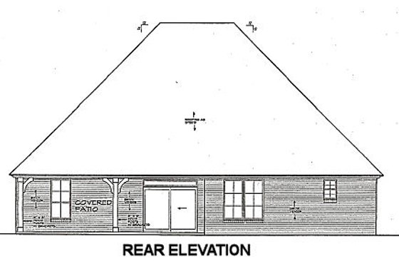 Exterior - Rear Elevation for European House Plan #310-665 - 3 bed, 2.5 bath